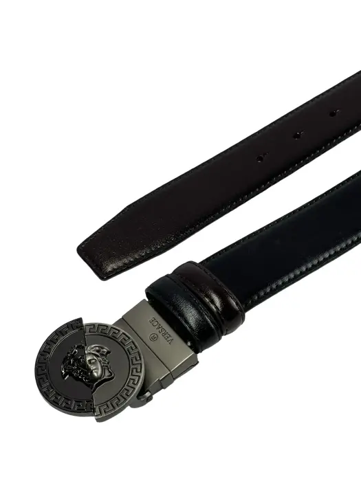 Classic Reversible Polished Leather Belt (Black & Brown) image 2