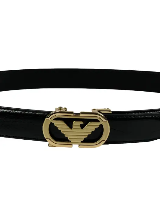 Black Genuine Leather Belts With Automatic Buckle image 1