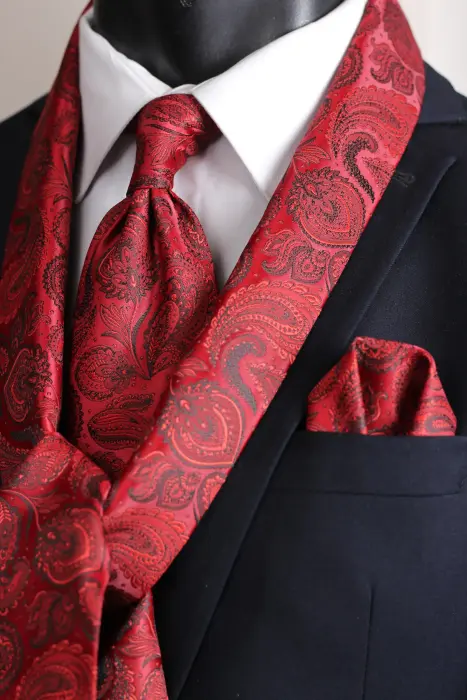 Paisley Scarf And jacquard tie with hanky image 0