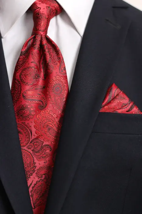 Paisley Scarf And jacquard tie with hanky image 1