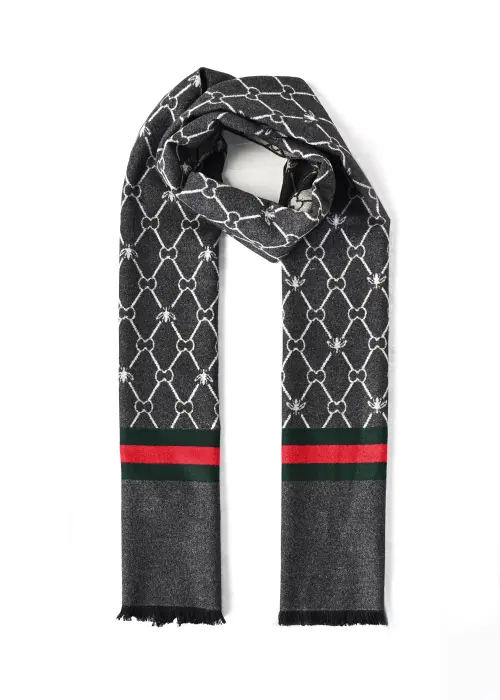 Reversible  Wool Scarf – Grey image 1