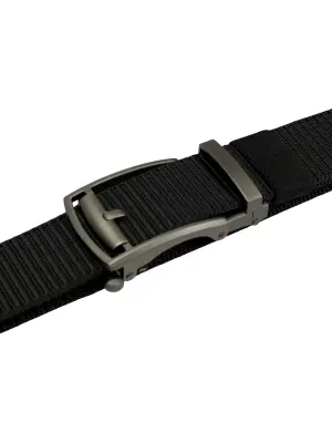 Classic Outdoor Nylon Belt (Black)  – Automatic Buckle – Cut to Fit 135 cm image 3