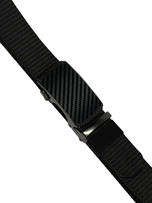 Classic Outdoor Nylon Belt (Black)  – Automatic Buckle – Cut to Fit 135 cm image 1