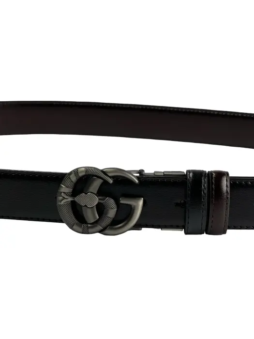 Classic Reversible Polished Leather Belt (Black & Brown) image 1