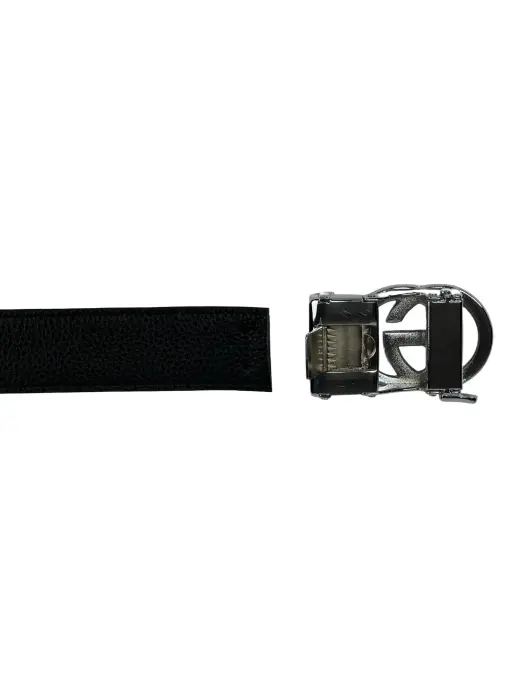 Black Genuine Leather Belts With Automatic Buckle image 4