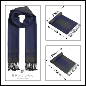 Reversible Classic Scarf - navy & Grey image 0