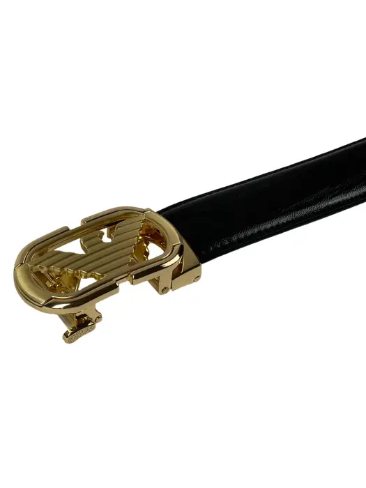 Black Genuine Leather Belts With Automatic Buckle image 3