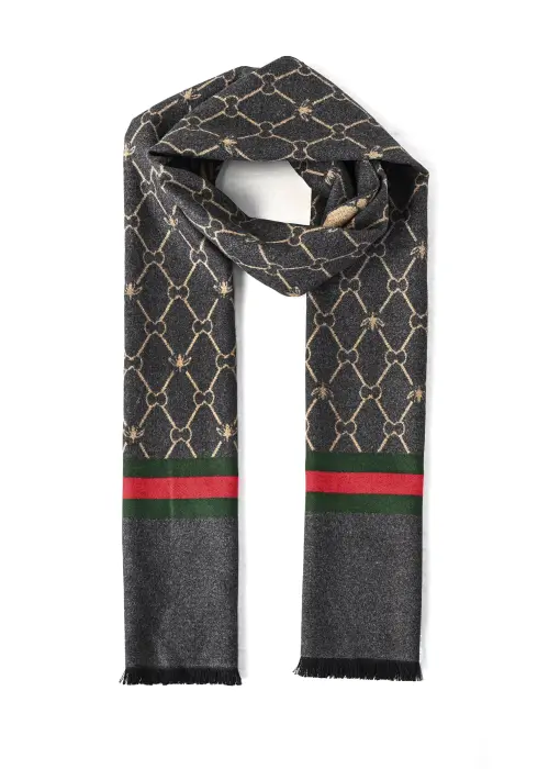 Reversible  Wool Scarf – Grey image 1