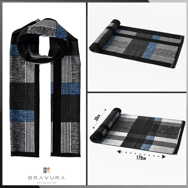 Reversible  Wool Scarf – Black image 0