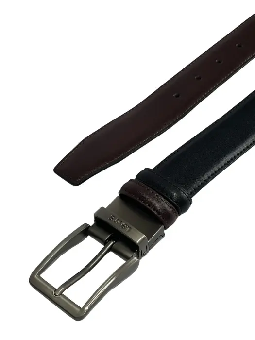 Classic Reversible  Leather Belt (Black & Brown) image 3