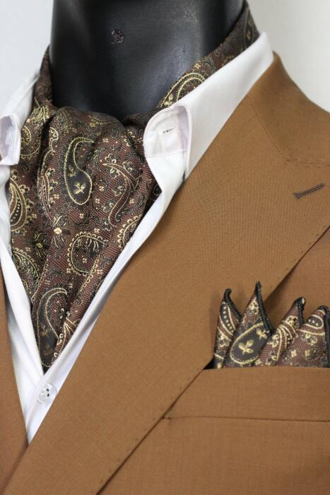 Brown Ascot Paisley with Hanky image 0