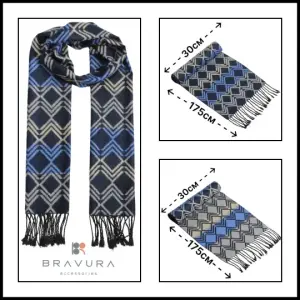 Reversible Classic Scarf - Navy & Grey image 0