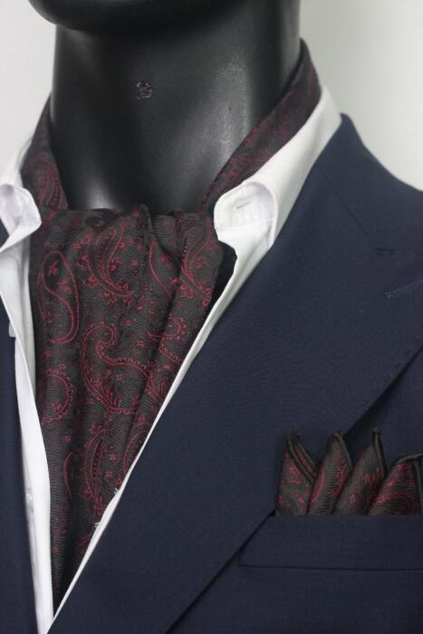 Black Ascot Paisley with Hanky image 0