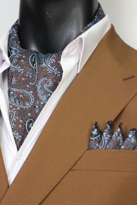 Brown Ascot Paisley with Hanky image 0