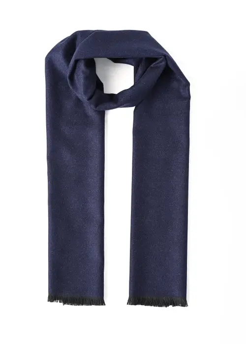 Reversible  Wool Scarf – Blue image 1