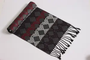 Reversible Classic Scarf - Grey & Maroon image 3