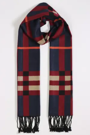 Reversible Classic Scarf - Navy & Maroon image 0