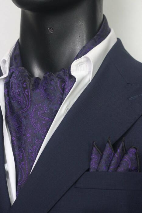 Purple Ascot Paisley with Hanky image 0