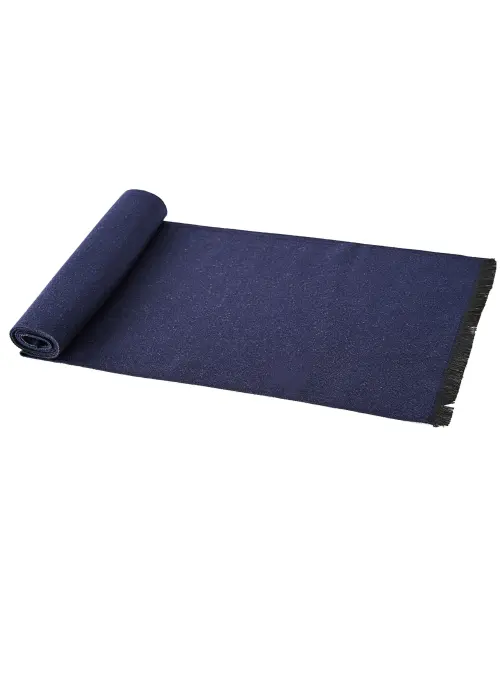 Reversible  Wool Scarf – Blue image 2