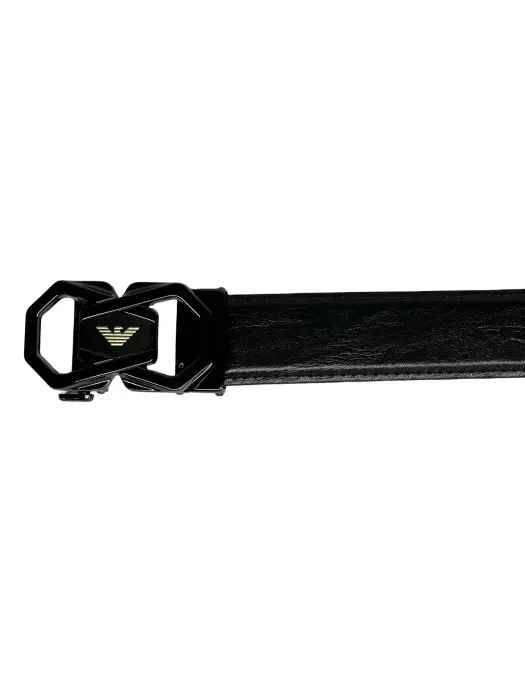Black Genuine Leather Belts With Automatic Buckle image 2