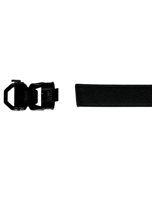 Black Genuine Leather Belts With Automatic Buckle image 4
