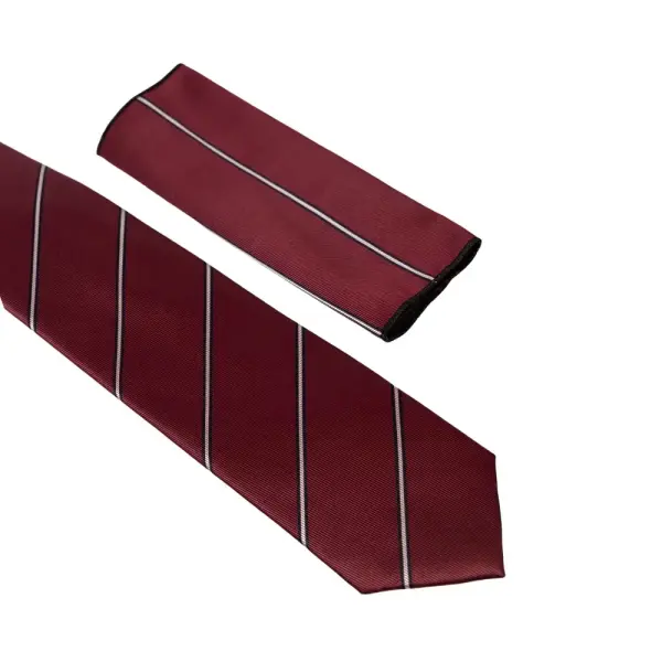 Stripe Jaquard Neck Tie With Hanky Regular 8.5 cm image 4