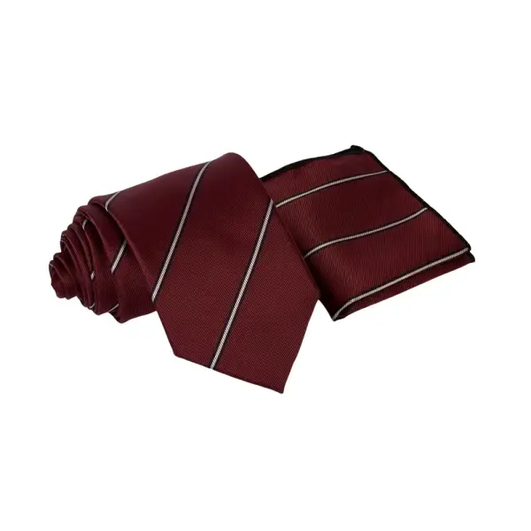 Stripe Jaquard Neck Tie With Hanky Regular 8.5 cm image 5