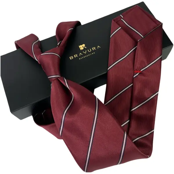 Stripe Jaquard Neck Tie With Hanky Regular 8.5 cm image 6
