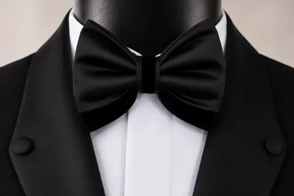 Wide Black Bow Tie image 0