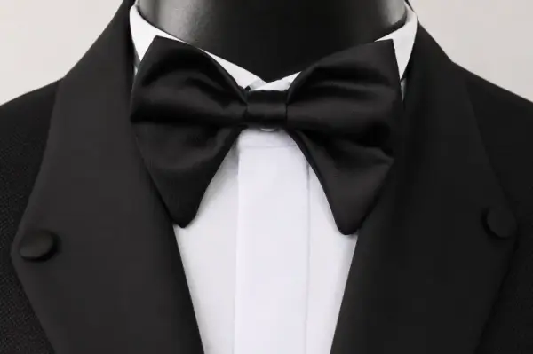 Double-Layer Black Bow Tie image 0