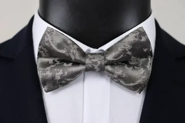 Silver Patterned Bow Tie image 0