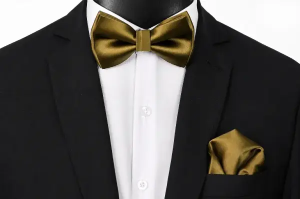Gold Satin Bow Tie image 0