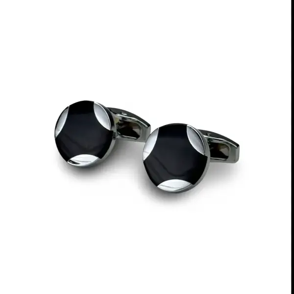 Black Cufflink Round image 0