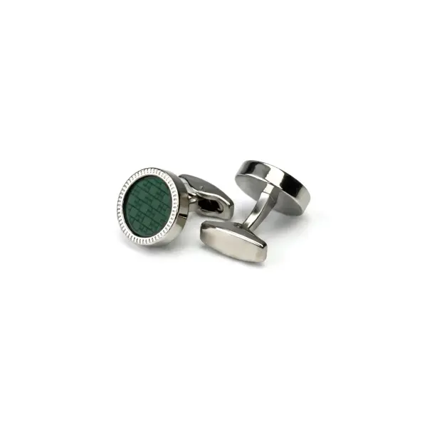 Silver  Cufflink Round image 0