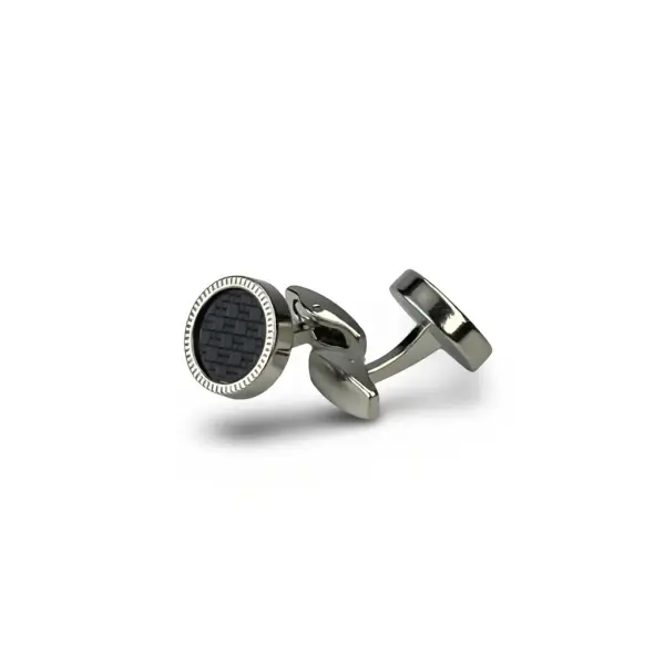 Silver  Cufflink Round image 0