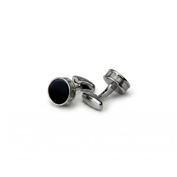 Silver  Cufflink Round image 0