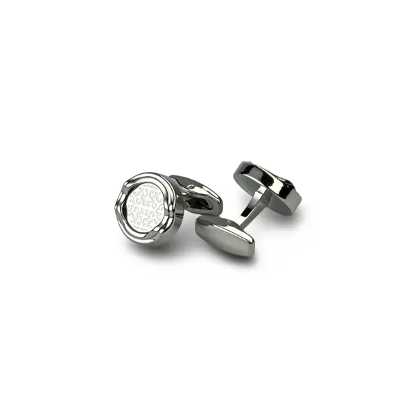 Silver  Cufflink Round image 0