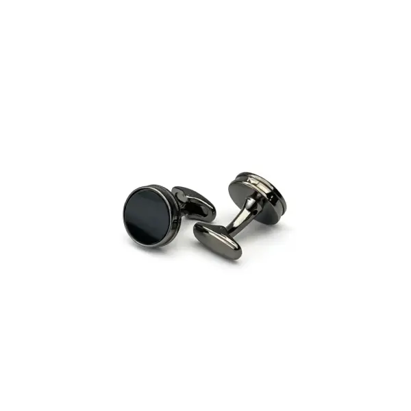 Black  Cufflink Round image 0