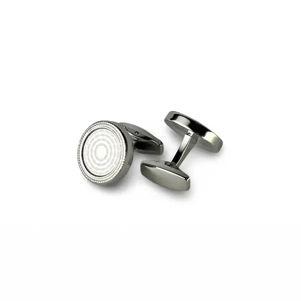 Silver  Cufflink Round image 0