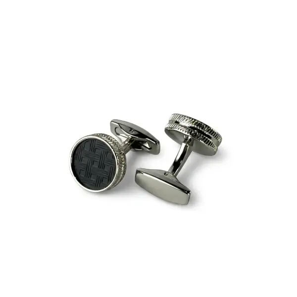 Silver  Cufflink Round image 0