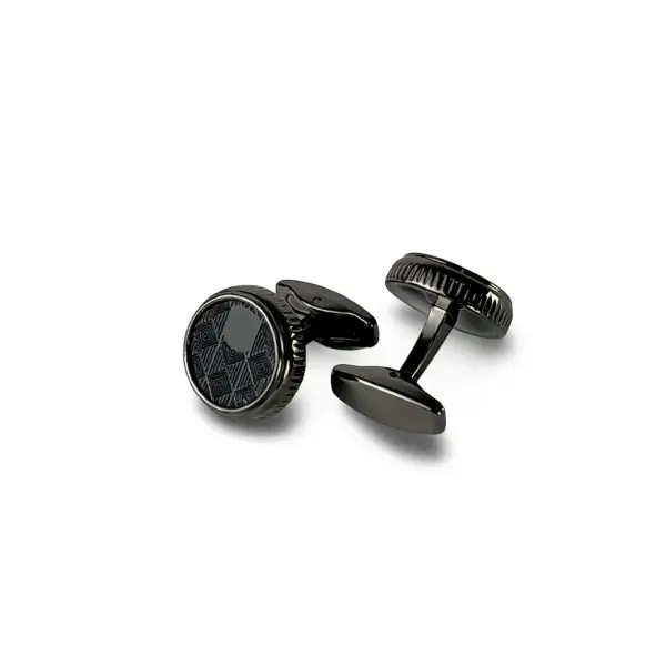 Black  Cufflink Round image 0