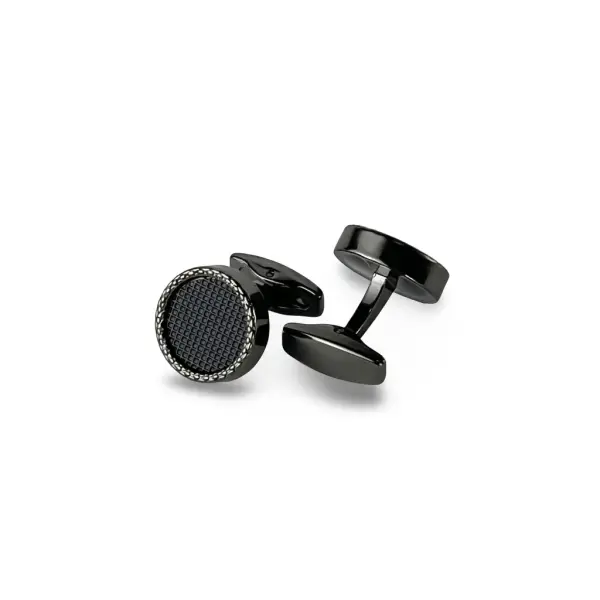 Black  Cufflink Round image 0