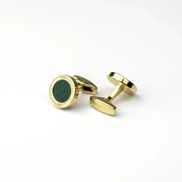 Gold  Cufflink Round image 0