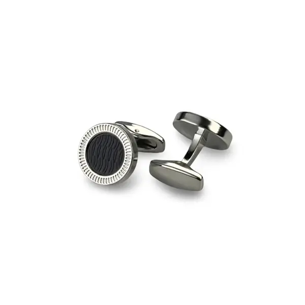 Silver  Cufflink Round image 0