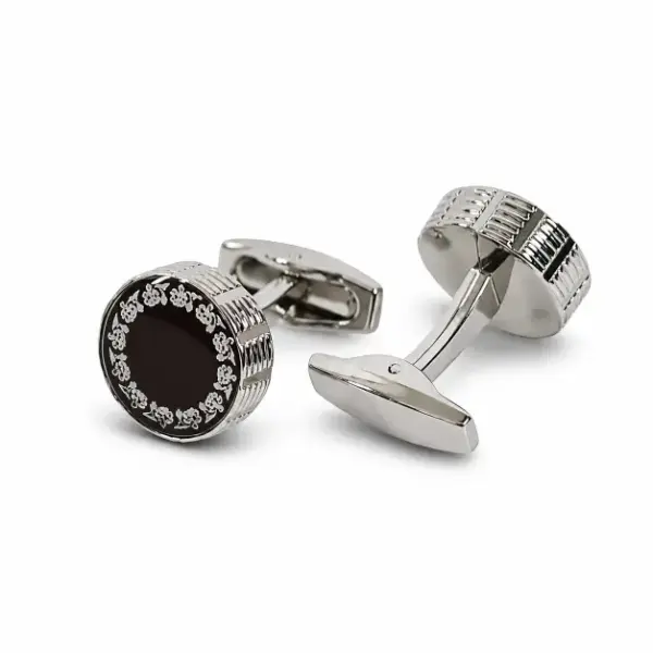 Silver  Cufflink Round image 0