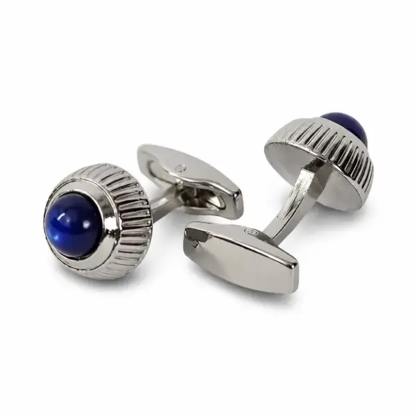 Silver  Cufflink Round image 0