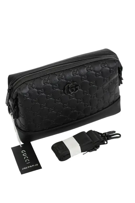 Classic men's handbag with a crossbody strap image 2