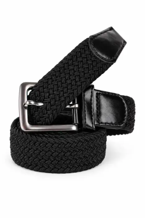 Men's Braided Elastic Belt with Metal Buckle image 2