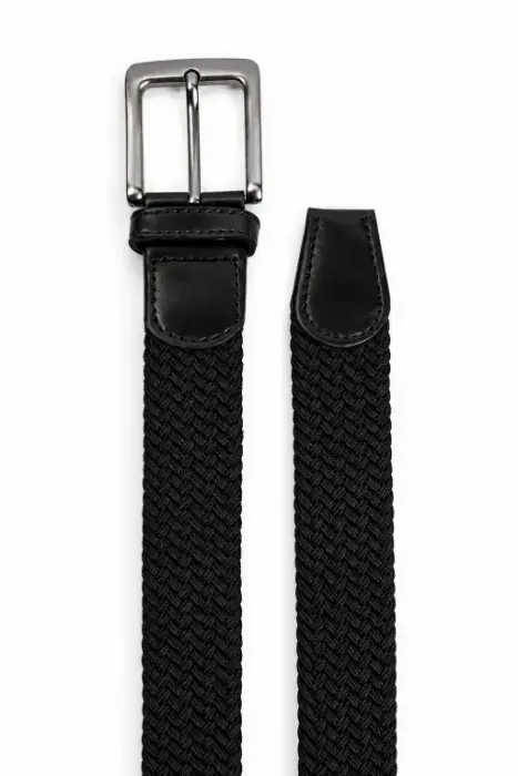 Men's Braided Elastic Belt with Metal Buckle image 3