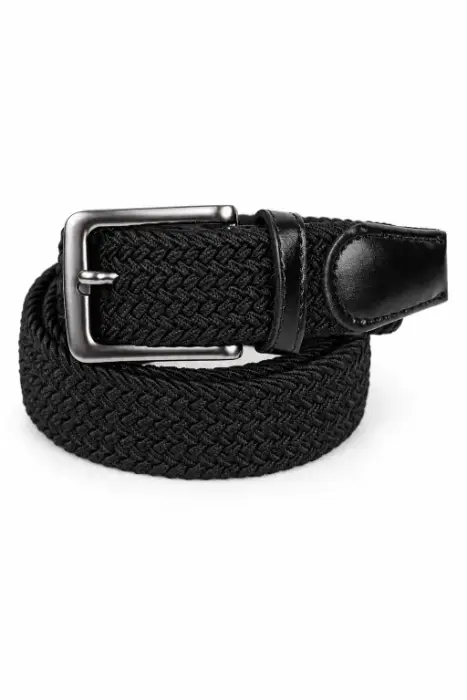 Men's Braided Elastic Belt with Metal Buckle image 0
